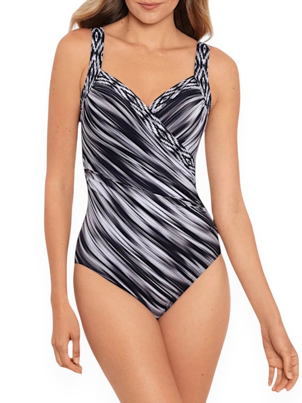 Miraclesuit Sanibel Warp Speed Underwire Wrap One Piece Swimsuit NWT New 12